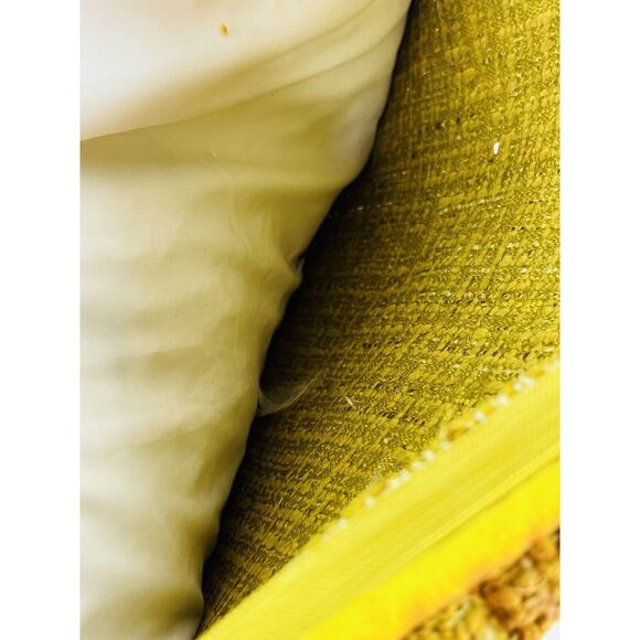 Rodeo Home Throw Pillow Yellow Gold Mustard Chenille Texture Down Feather Filled - Picture 13 of 13